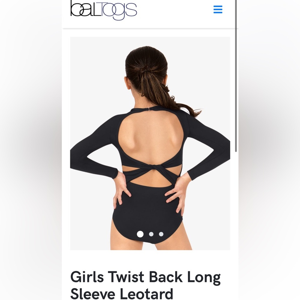 Girls Twist Back Long Sleeve Leotard